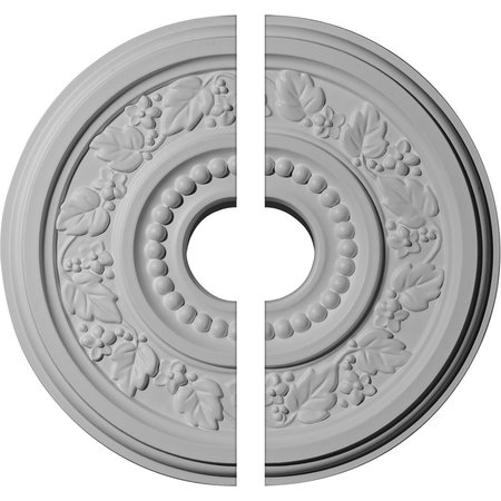 EKENA MILLWORK Genevieve Ceiling Medallion, Two Piece (Fits Canopies up to 3 1/2"), 16 1/8"OD x 3 1/2"ID x 7/8"P CM16GN2